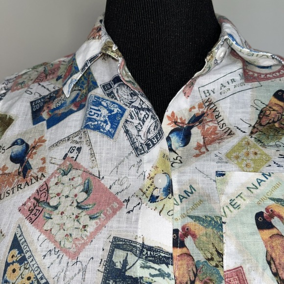 Chico's No-Iron Linen Top Womens Size 0 (US S) - Picture 8 of 10